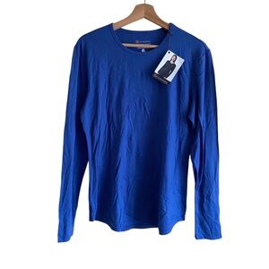 Cloudviel Baselayer Shirt Woman Large Blue 100% Merino Wool Performance Outdoor